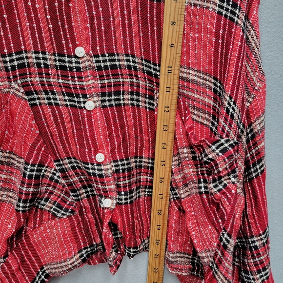 KOCH LYLE PLAID BOXY BUTTON TOP, SIZE L - Picture 8 of 8